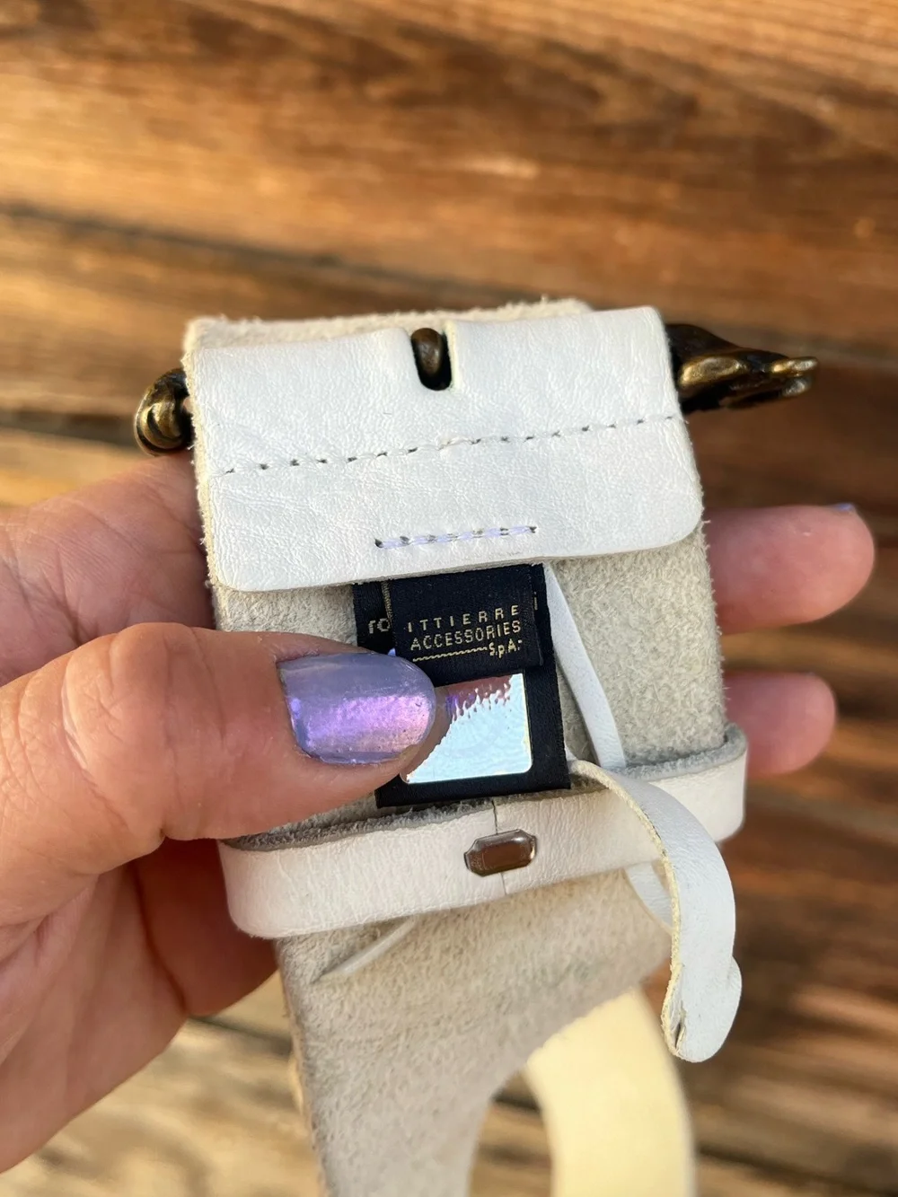 JUST CAVALLI | Y2K Cream White Leather Suede Belt 32-38